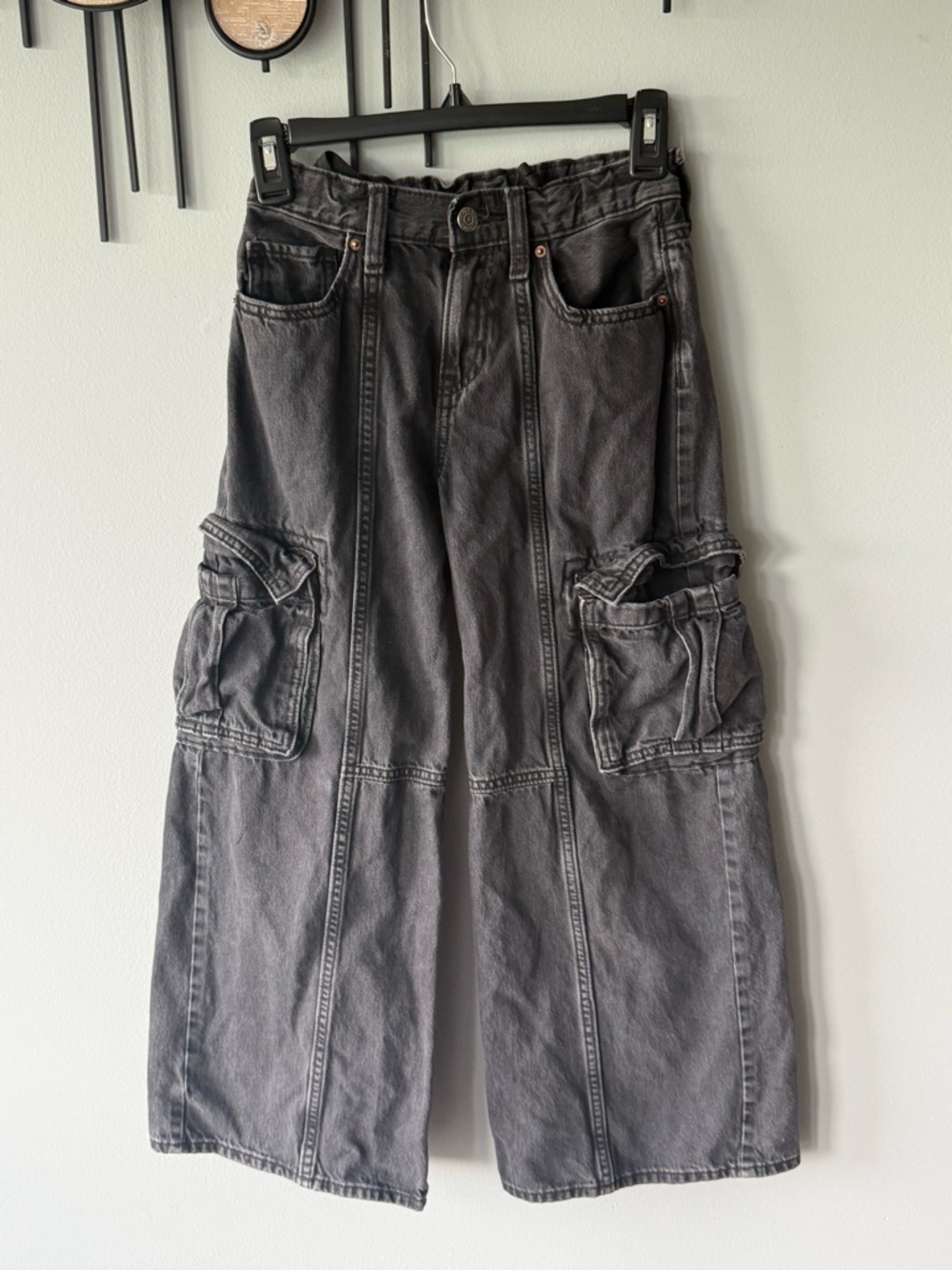 Old Navy Girls' Gray Cargo Jeans Size 12